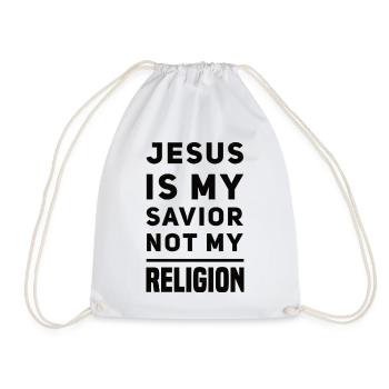 Jesus Is My Savior Not My Religion - Drawstring Bag - white - Front