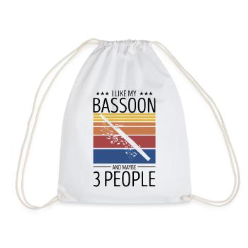 Bassoonist design for woodwind orchestra - Drawstring Bag - white - Front