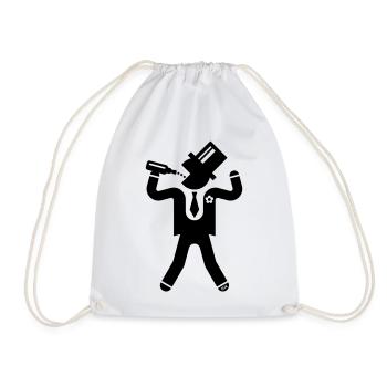 Groom avec 1 bière (enterrement de vie de garçon / enterrement de vie de garçon / L / B) - Sac de sport léger - blanc - Devant