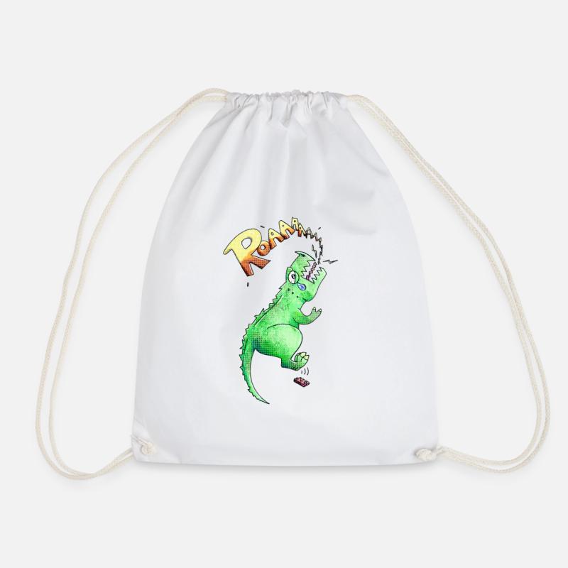 T-rex - Drawstring Bag - white