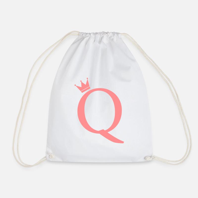 Q-Monogramm-Krone - Turnbeutel - Weiß