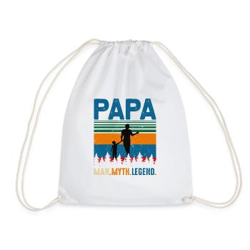 PAPA Man. Myth. Legend Design - Turnbeutel - Weiß - Vorne