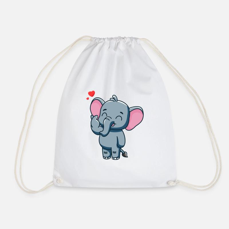 Mignon bébé éléphant avec du cœur - Sac de sport léger - blanc