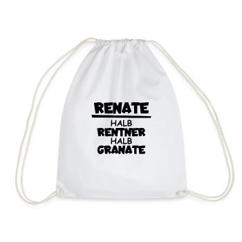 Renate Halb Rentner Halb Granate - Turnbeutel - Weiß - Vorne
