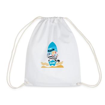 T-shirt Surfer Homme femme - Sac de sport léger - blanc - Devant
