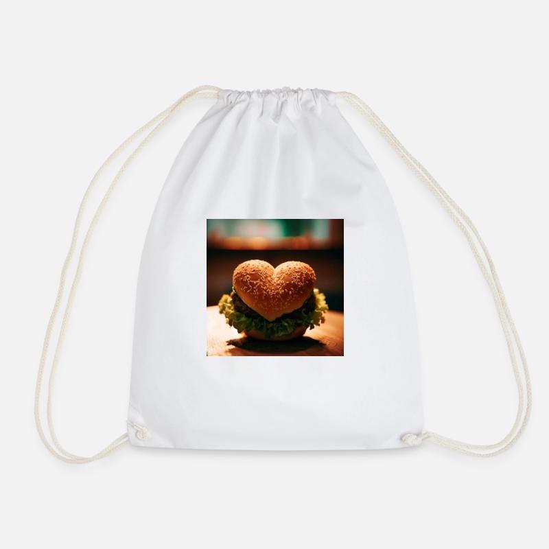 The way to a man's heart is through his stomach - Drawstring Bag - white
