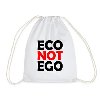 Eco not ego - Drawstring Bag - white - Front