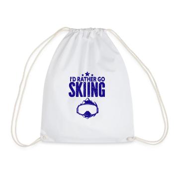 Skiing Snowboard Mountains Holiday Snow Freestyle - Drawstring Bag - white - Front