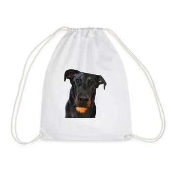 View of the Beauceron - Drawstring Bag - white - Front