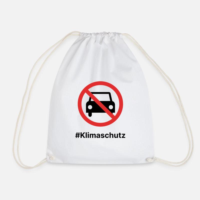 Klimaschutz! Autoverbot! - Turnbeutel - Weiß