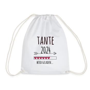 Schwangerschaft werdende Tante 2024 Geschenk - Turnbeutel - Weiß - Vorne