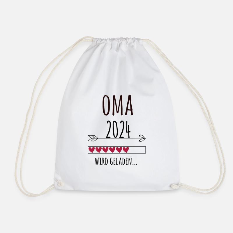 Schwangerschaft werdende Oma 2024 Omi Geschenk - Turnbeutel - Weiß