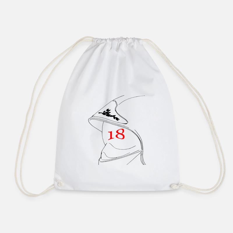 Headphone 18 - Drawstring Bag - white