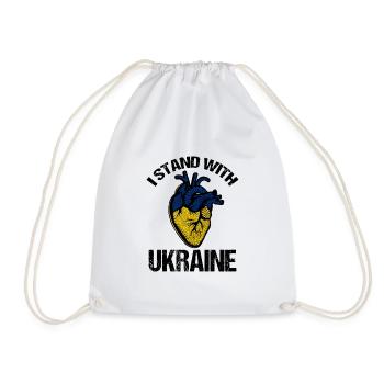 Je soutiens le drapeau ukrainien - Sac de sport léger - blanc - Devant