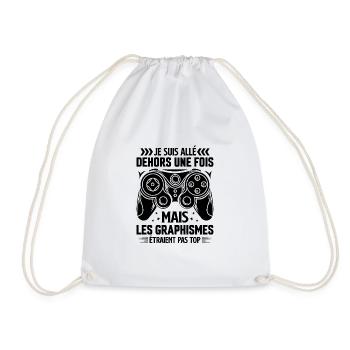 Humour cadeau console graphisme jeux vidéo - Sac de sport léger - blanc - Devant