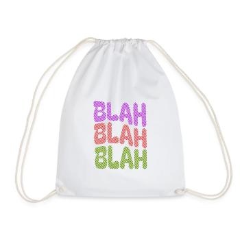 BLAH BLAH BLAH - Buntes Statement - Turnbeutel - Weiß - Vorne