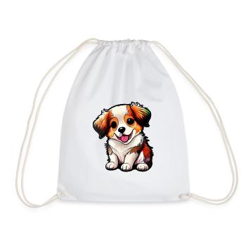Embodies the pure joy that dogs bring us - Drawstring Bag - white - Front