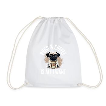 Carlin élégant et amour du café - Sac de sport léger - blanc - Devant