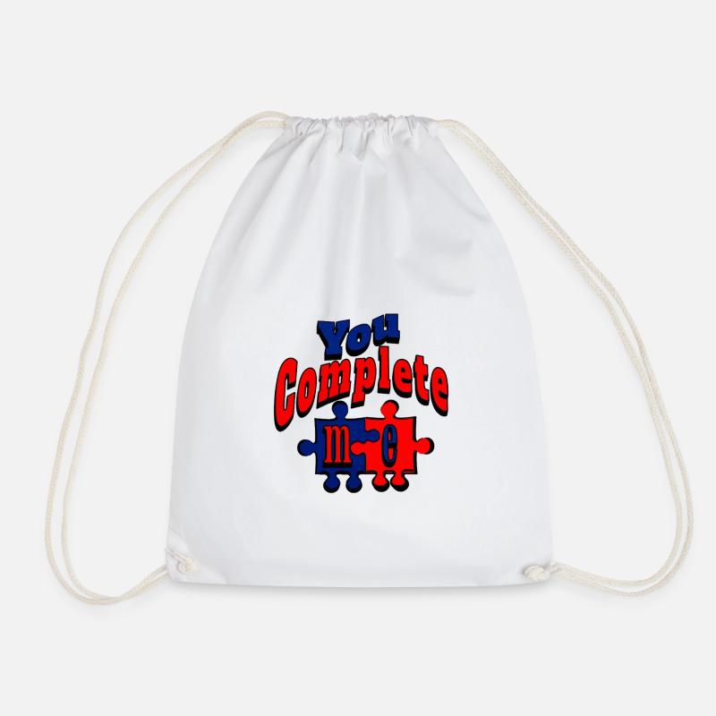 You complete me - Drawstring Bag - white