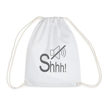 Whisper Silent Shhh - Drawstring Bag - white - Front