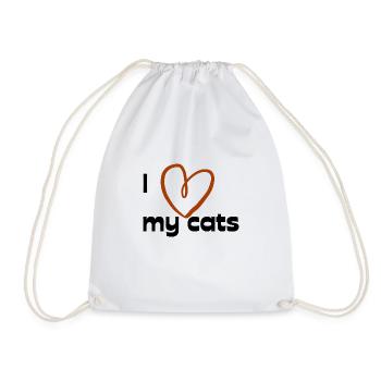 I love my cats - Turnbeutel - Weiß - Vorne