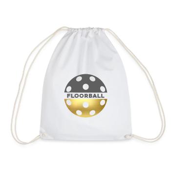 Floorball Unihockey Unihoc Floorball-gold - Drawstring Bag - white - Front