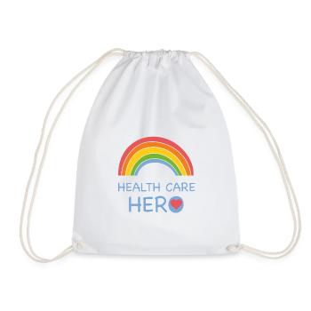 health care hero - Drawstring Bag - white - Front