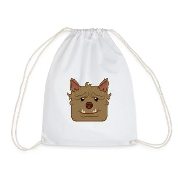 Wolf - Drawstring Bag - white - Front