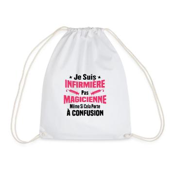 Je suis une infirmière pas magicienne - Sac de sport léger - blanc - Devant