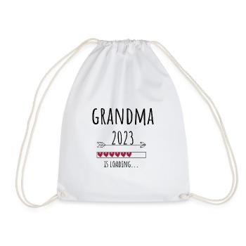 Grandma 2023 Grandmother Baby Gift Grandparents - Drawstring Bag - white - Front