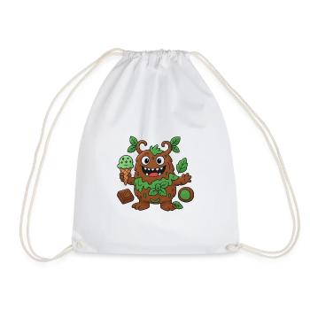 Cute Chocolate Mint Monster - Drawstring Bag - white - Front