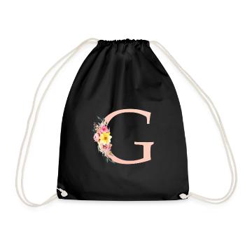 G Monogram Floral - Drawstring Bag - black - Front