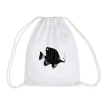 Fish Aquarium Marine Animal Climate Environmental Protection - Drawstring Bag - white - Front