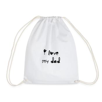 i love dad - Drawstring Bag - white - Front