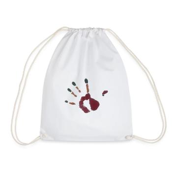 Handprint Illustration - Drawstring Bag - white - Front