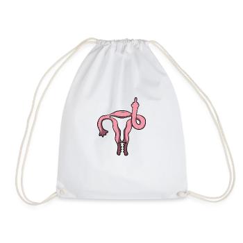 Utérus Montre le majeur de l’utérus Féministe - Sac de sport léger - blanc - Devant