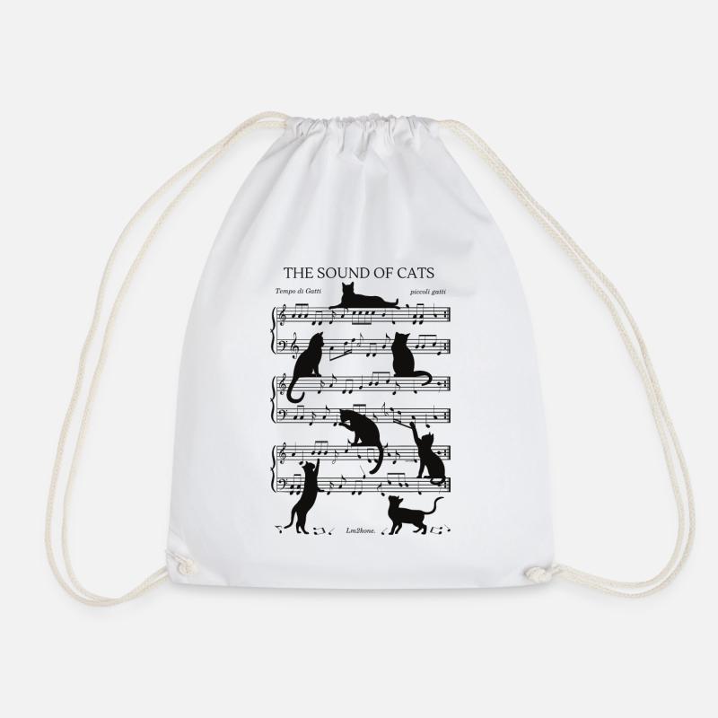 Chats musical notes black - Sac de sport léger - blanc