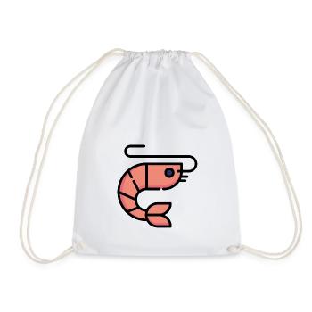 Idée cadeau crevettes - Sac de sport léger - blanc - Devant