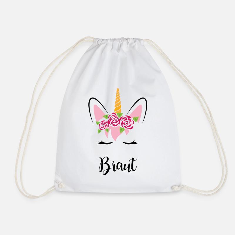 Einhorn JGA Braut Hochzeit Junggesellinnenabschied - Turnbeutel - Weiß
