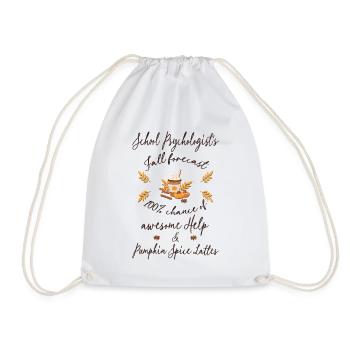 School psychologist, help & Pumpkin spice lattes - Turnbeutel - Weiß - Vorne