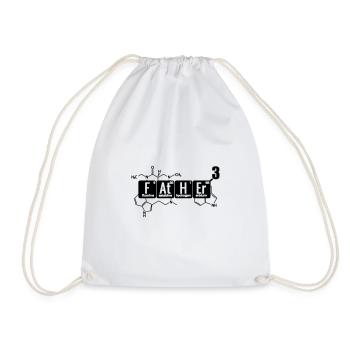 triple father-to-be dad chemist laboratory assistant - Drawstring Bag - white - Front
