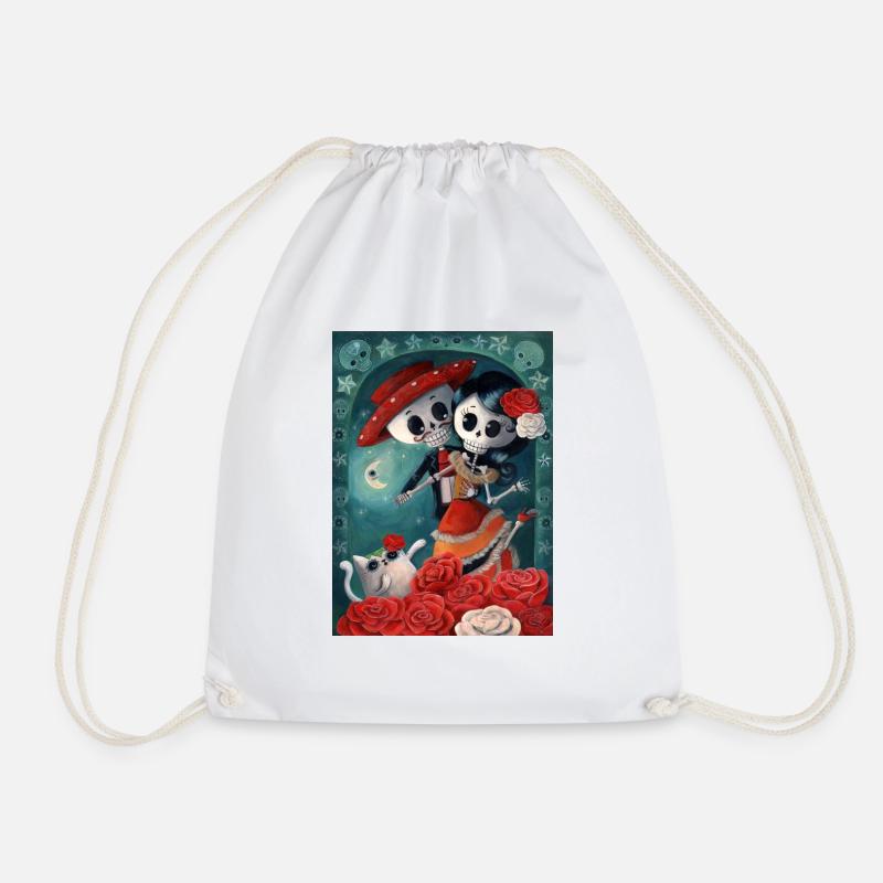 Dia de Los Muertos Lovers - Drawstring Bag - white