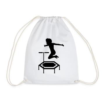 jumping trampolin girl jumpen jump Geschenk - Turnbeutel - Weiß - Vorne
