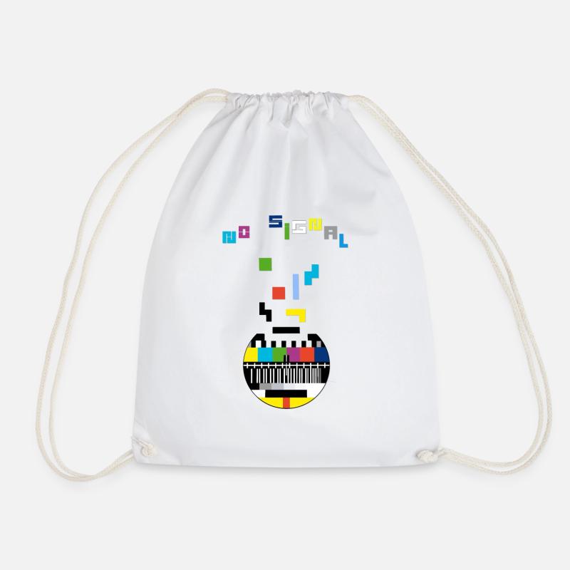 no signal - Drawstring Bag - white