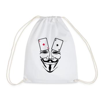 anonymen Maske Maske Karten-Poker as1 - Turnbeutel - Weiß - Vorne