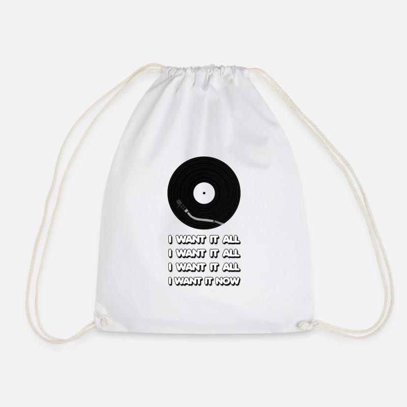 I want it all - Drawstring Bag - white