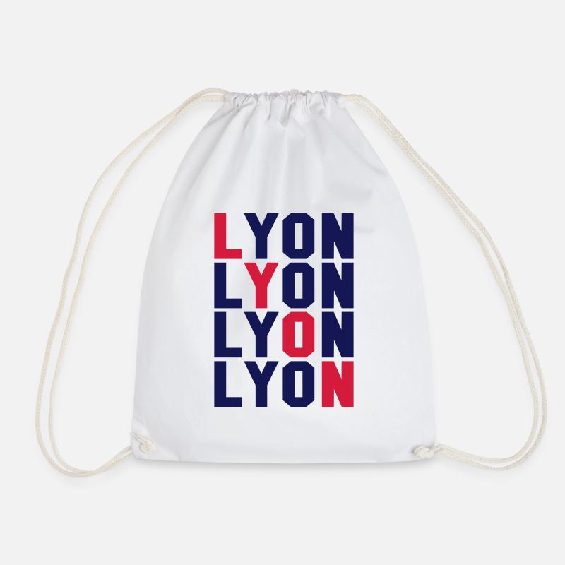 Lyon grid - Drawstring Bag - white