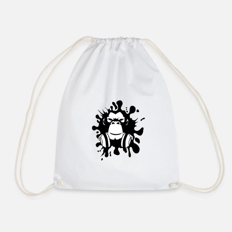 gorilla - Drawstring Bag - white