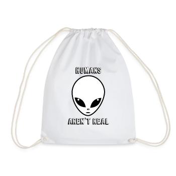 HUMANS AREN'T REAL - Drawstring Bag - white - Front