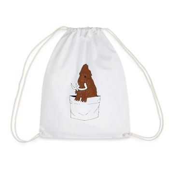 pocket mammoth - Drawstring Bag - white - Front